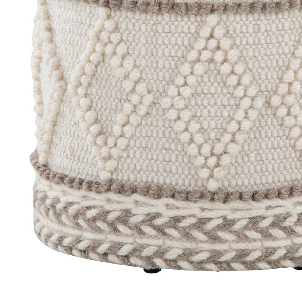 LumiSource Tahoe 18" Pom Pom Storage Ottoman in Beige, , large