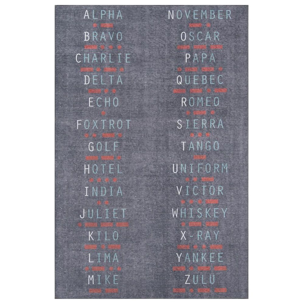 Novogratz District DIS-2 7"6" x 9"6" Charcoal Area Rug, , large