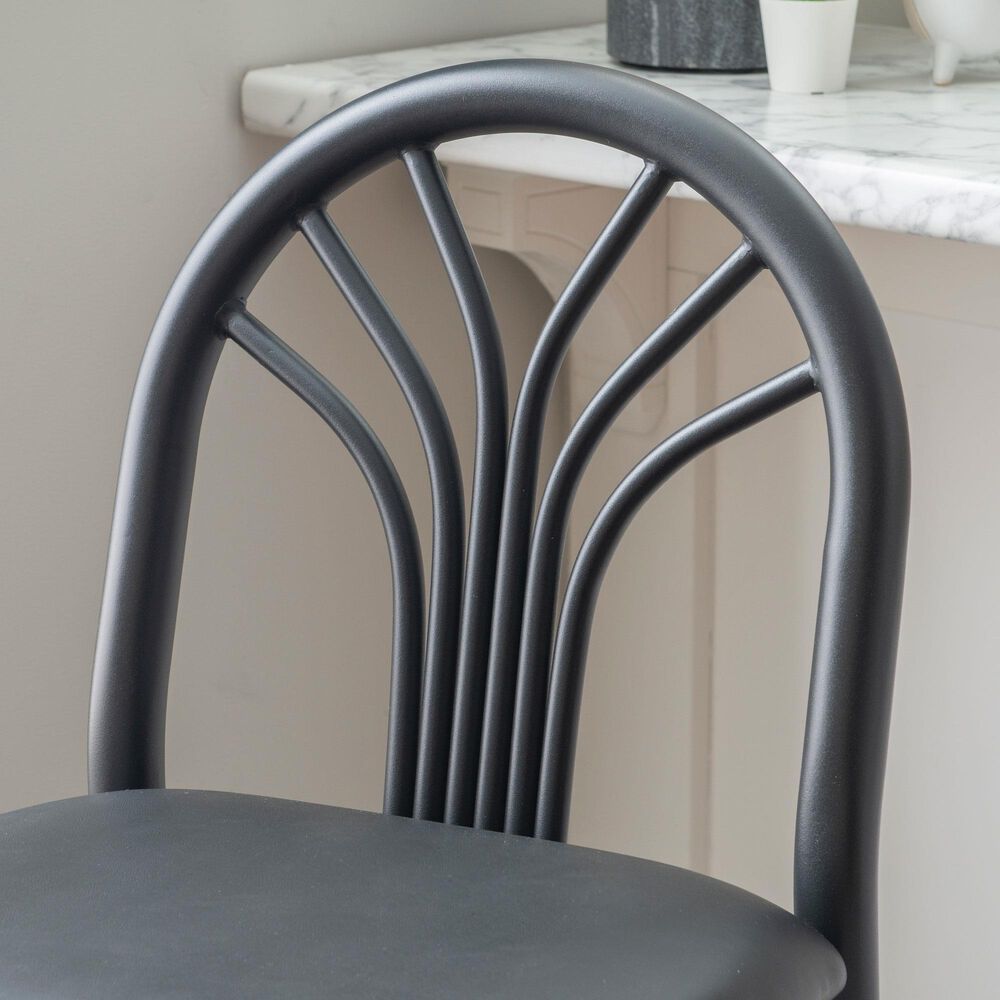Linon Home Decor Thayer Bar Stool in Black (Set of 2), , large