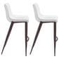 Zuo Modern Magnus Bar Stool in White and Brown (Set of 2), , large