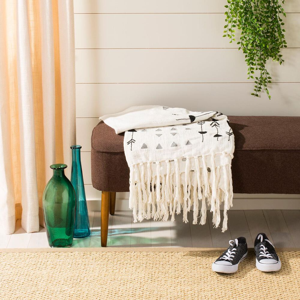 37B Penton Fringe King Throw in Grey/White, , large