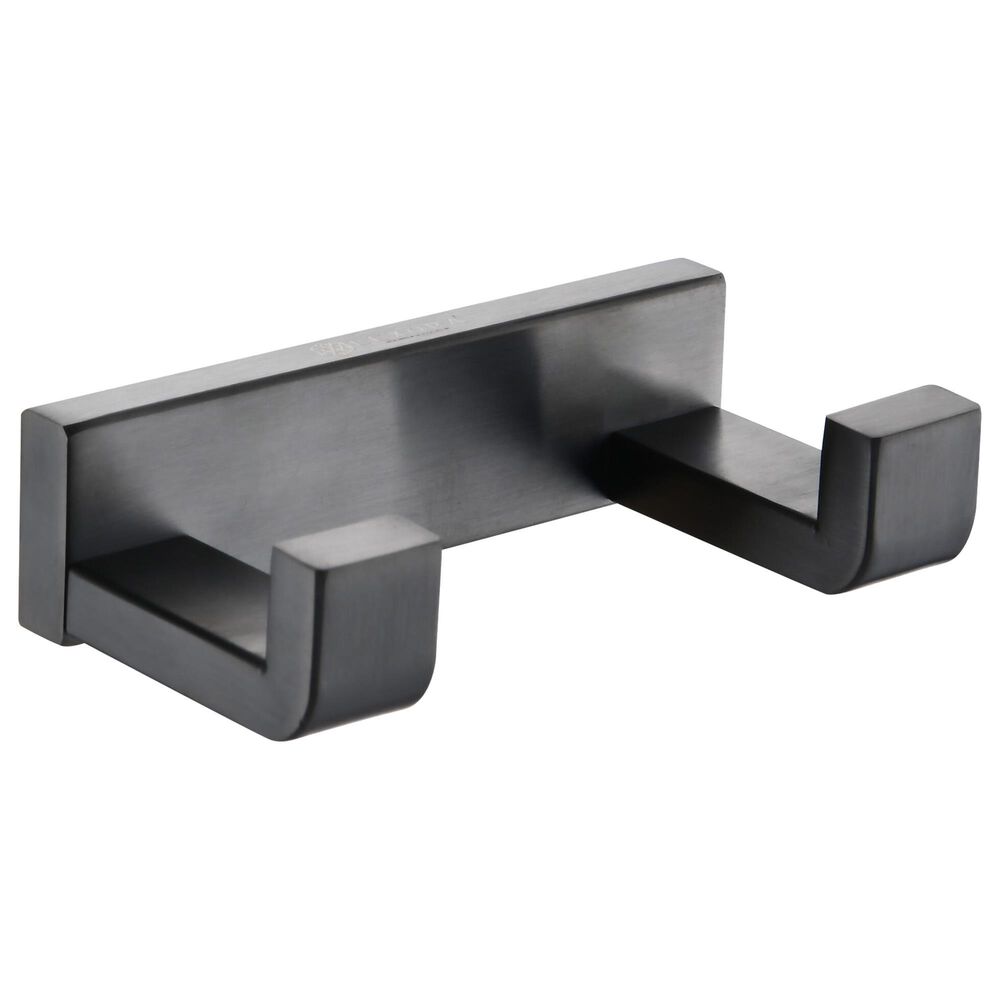 Lexora Home Bagno Bianca Stainless Steel Double Robe Hook in Gun Metal, , large