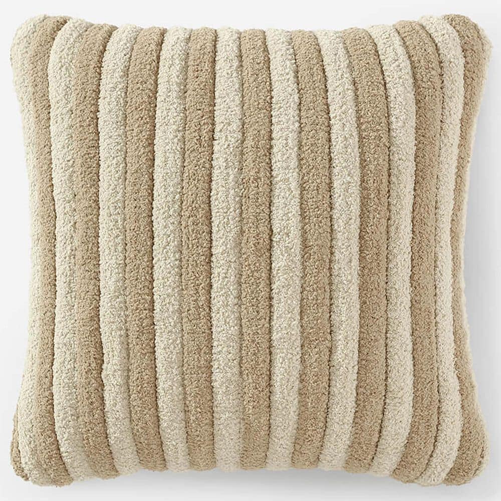Sunday Citizen Snug Piped 20" Square Throw Pillow in Biscotti and Sahara Tan, , large