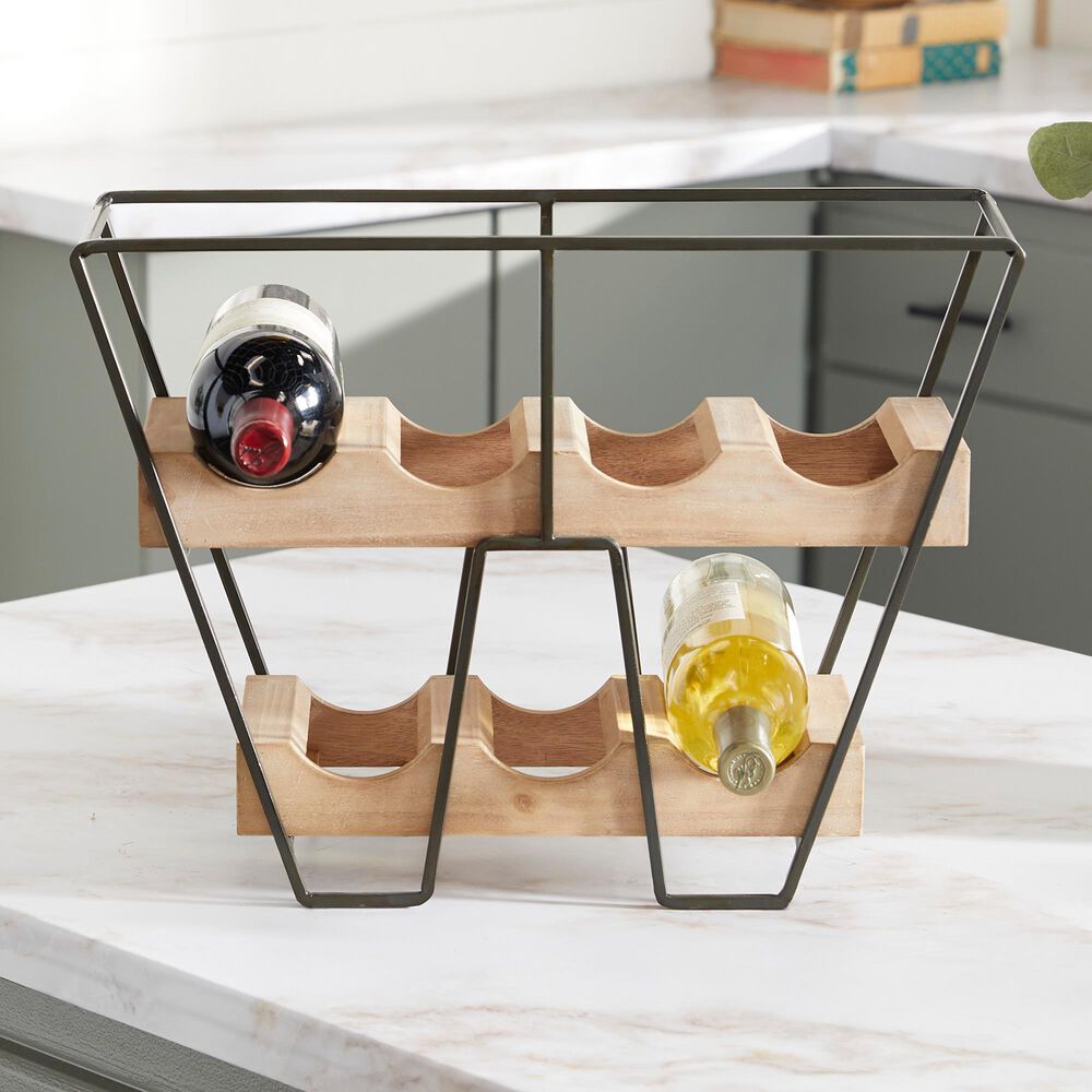 Maple and Jade 14&quot; Wood Wine Rack in Brown, , large