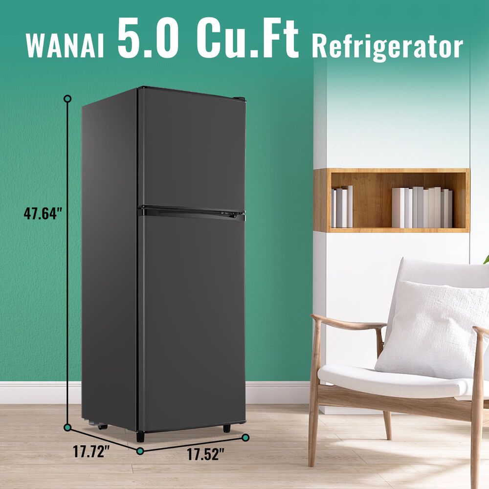 HOMLUX 5 Cu. Ft. Mini Upright Refrigerator with 1.8 Cu. Ft. Top Freezer in Gray, , large