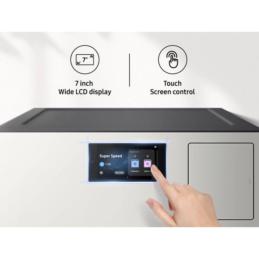 Samsung Bespoke Bespoke 5.3 Cu. Ft. Front Load AI All-in-One Vented Washer and Electric Dryer Combo in Ivory, , large