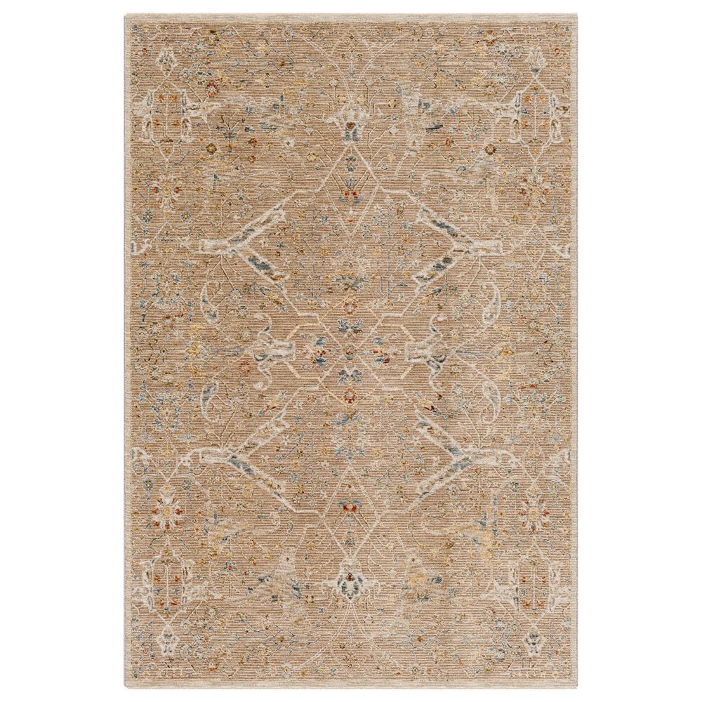 Surya Reina Light Brown, Tan, Denim, Rust, Olive, Light Gray, Cream and Mustard 9" x 12"2" Area Rug, , large