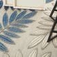 Nourison Aloha Floral 5"3" x 7"5" Grey and Blue Indoor/Outdoor Area Rug, , large