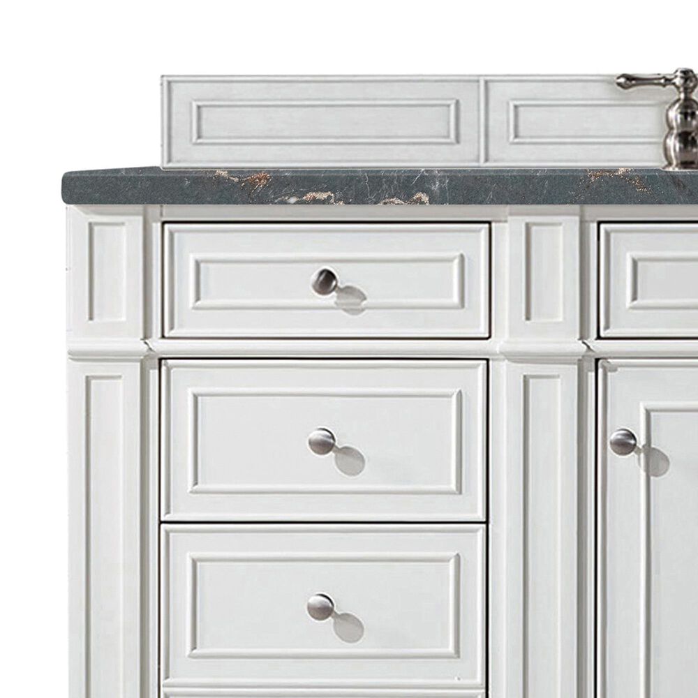 James Martin Vanities Bristol 60" Single Bathroom Vanity in Bright White with 3 cm Parisien Bleu Quartz Top and Rectangular Sink, , large