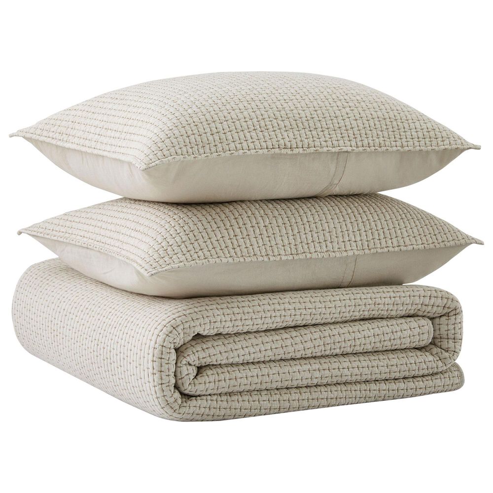 Levtex Pick-Stitch Artisan 3-Piece Full/Queen Quilt Set in Taupe, , large
