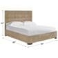 Furniture Worldwide Montclair King Upholstered Panel Bed in Vail Toffee, , large