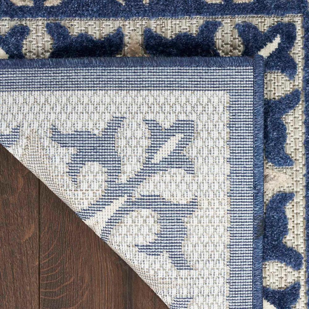 Nourison Aloha Damask 5&#39;3&quot; x 7&#39;5&quot; Blue Indoor/Outdoor Area Rug, , large