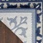 Nourison Aloha Damask 5"3" x 7"5" Blue Indoor/Outdoor Area Rug, , large