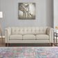 Hydeline Arvo Stationary Leather Sofa in Vanilla, , large