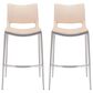 Zuo Modern Ace Bar Stool in Light Pink and Silver (Set of 2), , large