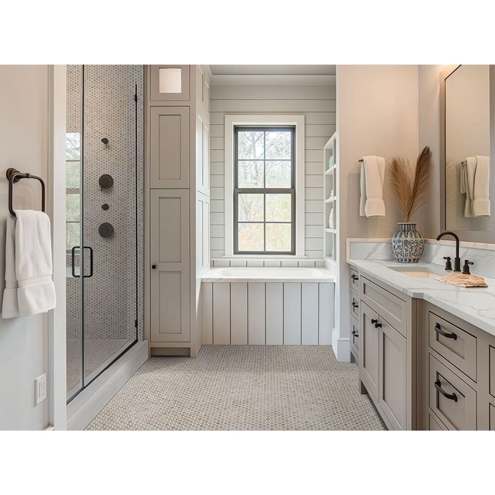 MS International Myrtle Sands 2" Round on 12" x 12" Porcelain Mosaic Sheet, , large