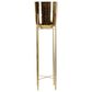 Maple and Jade Dome Indoor/Outdoor Planter with Removable Stand in Polished Gold (Set of 2), , large