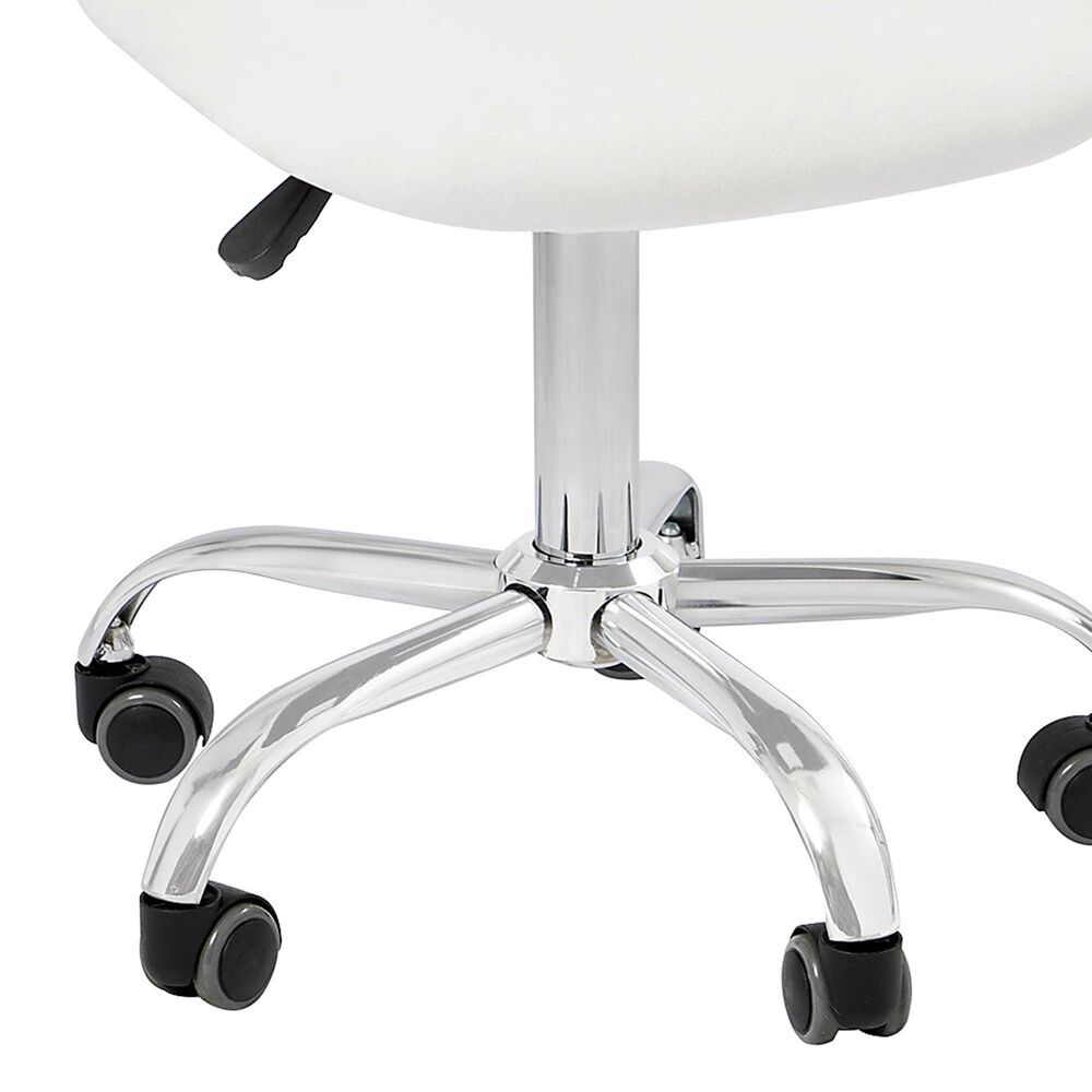 Impressions Vanity Heart Swivel Vanity Chair with White Cushion in Matte Silver, , large