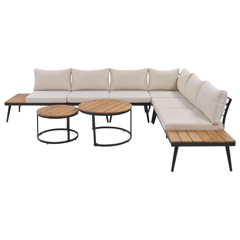 HOMLUX 6-Piece Outdoor Sectional Set in Beige, , large