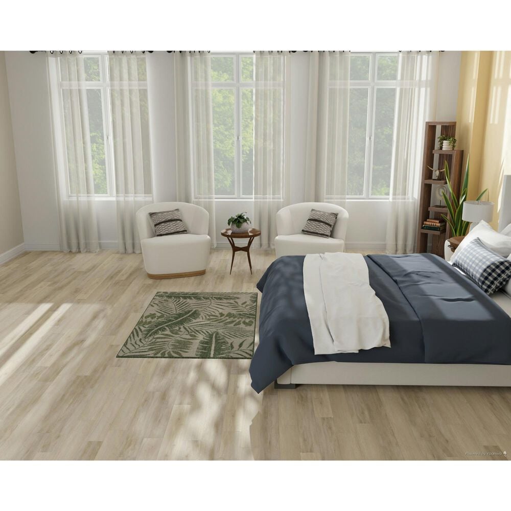 Nourison Garden Oasis GOA02 Ivory and Green 3&#39; x 5&#39; Indoor/Outdoor Area Rug, , large
