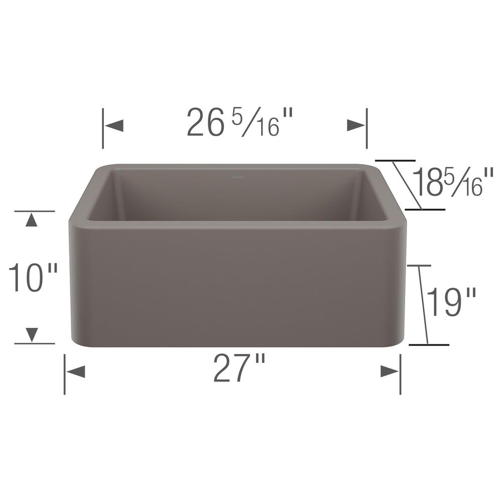 Blanco Ikon 27&quot; Apron Single Bowl Kitchen Sink in Volcano Gray, , large