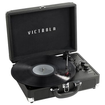 Victrola Bluetooth Suitcase Record Player in Black, , large