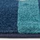 Central Oriental Terrace Tropic Anchored Stripes 7"10" x 9"10" Sapphire and Coral Area Rug, , large