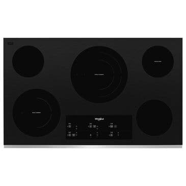 Whirlpool 36" Electric Ceramic Glass Cooktop with Triple Radiant Element In Stainless Steel, , large