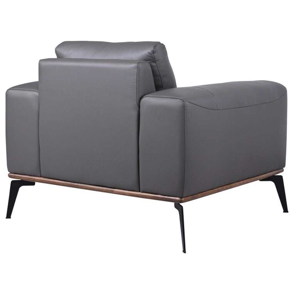 37B Pietro Stationary Leather Chair in Gray, , large
