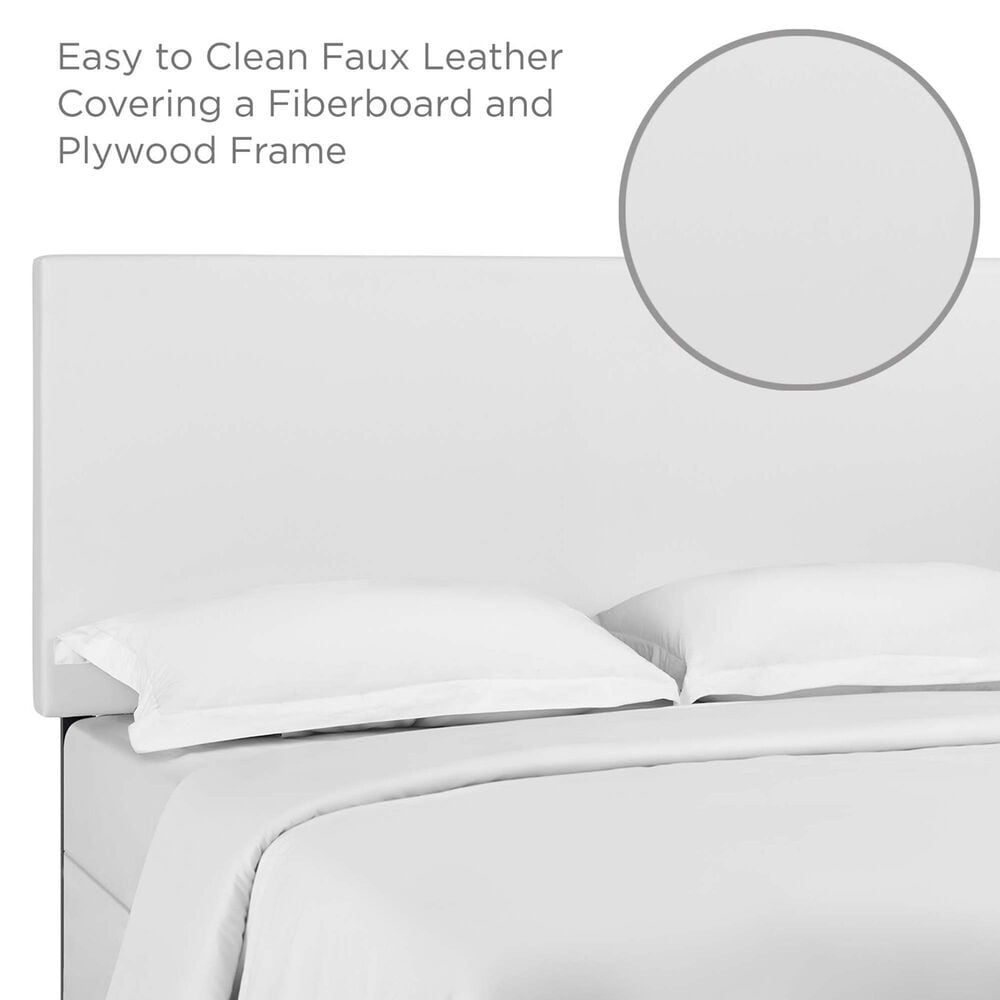 Modway Taylor Upholstered Faux Leather King/California King Headboard in White, , large