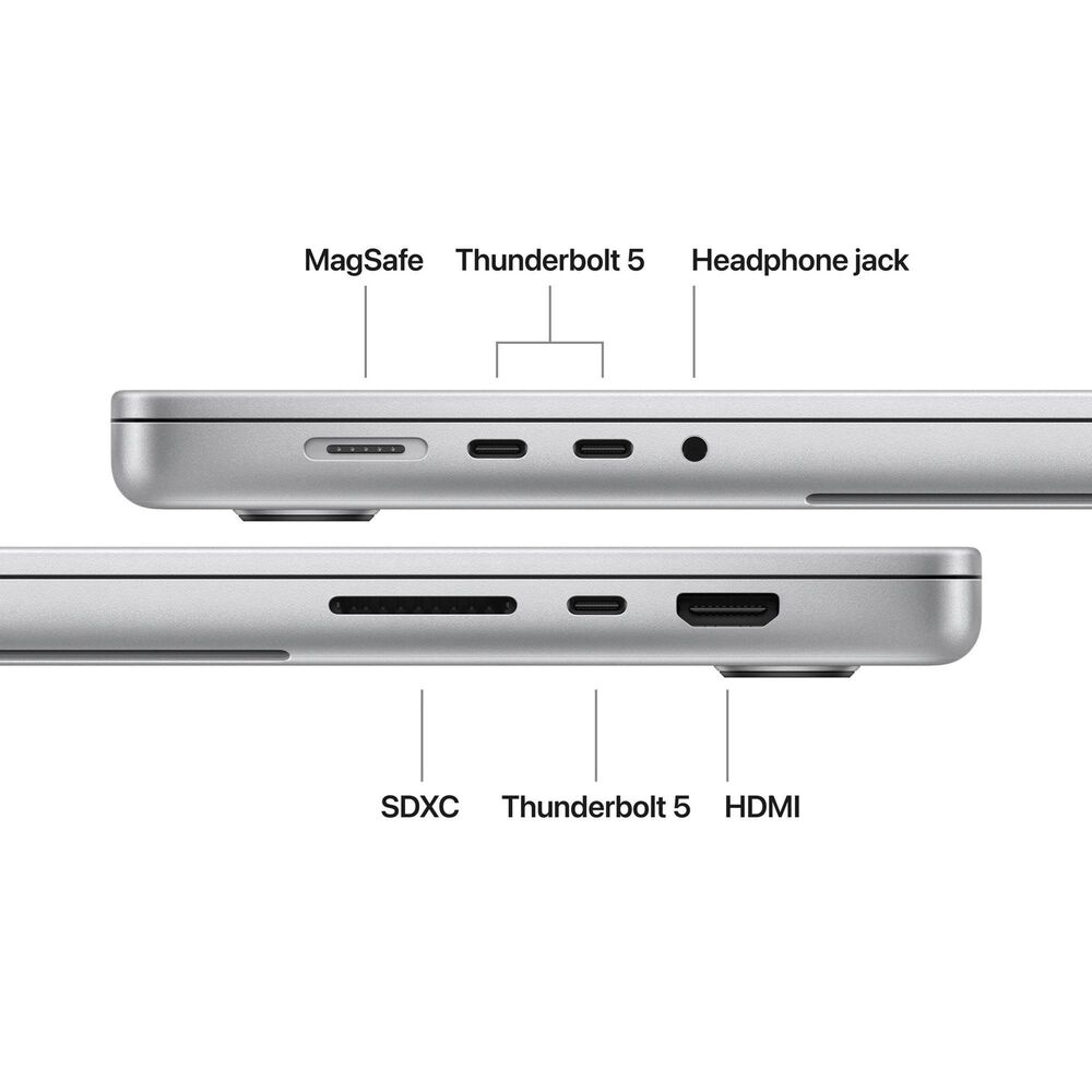 Apple 16" MacBook Pro | Apple M5 Max chip - 18-core CPU and 32-core GPU - 36GB RAM - 2TB SSD in Silver with 3-Year AppleCare+, , large