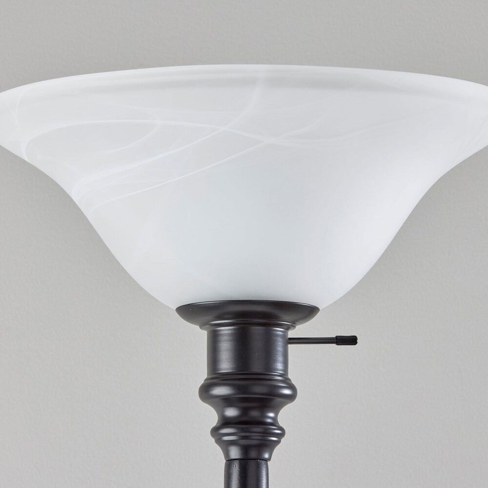 Adesso Claret Torchiere Floor Lamp in Black, , large