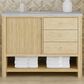 James Martin Vanities Marigot 48" Single Bathroom Vanity in Sunwashed Oak with 3 cm Eternal Jasmine Pearl Quartz Top, Rectangular Sink and FreePower Wireless Charger, , large