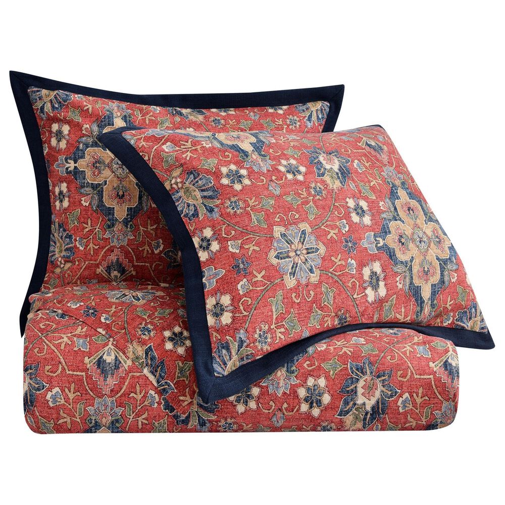 HiEnd Accents Melinda 3-Piece Queen Comforter Set in Rustic Red, Navy, Cream, Sage Green and Tan, , large
