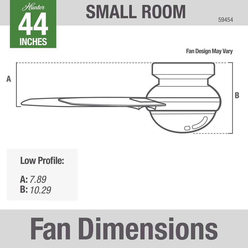 Hunter Minimus Low Profile 44&quot; Ceiling Fan with LED Light in Brushed Nickel, , large