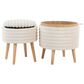 Lumisource Tray Plush 2-Piece Storage Ottoman Set in Cream, , large