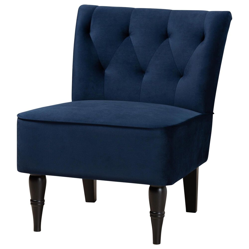 Baxton Studio Harmon Accent Chair in Navy Blue, , large