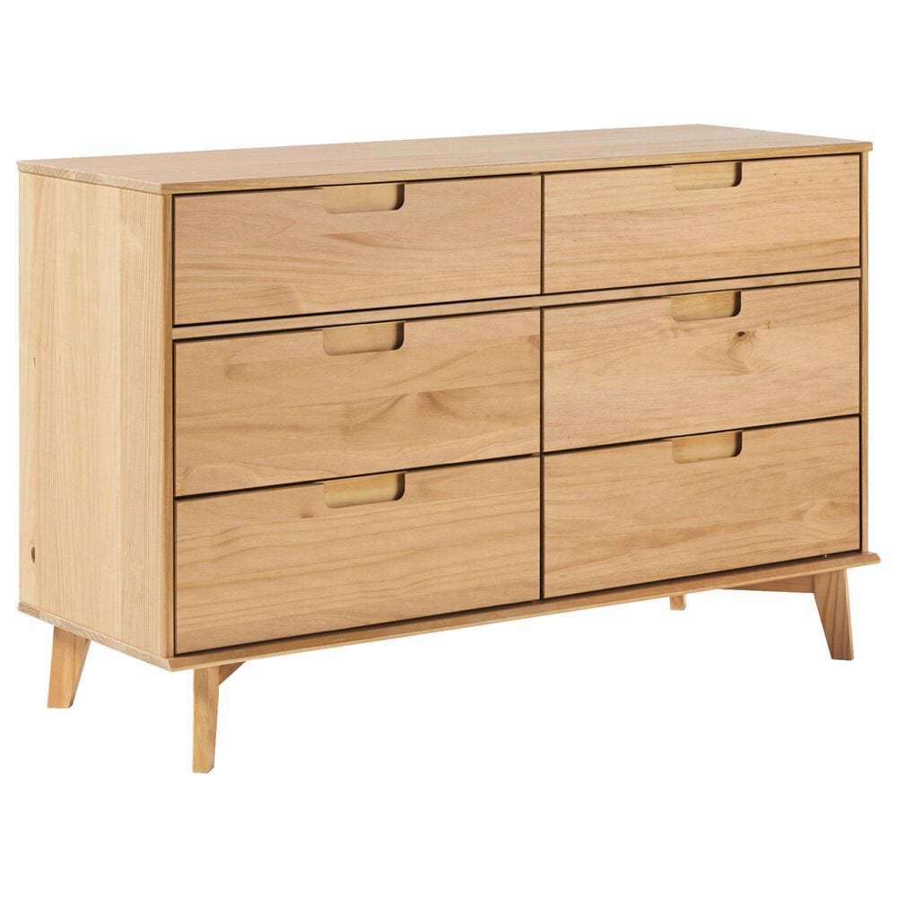 Walker Edison Sloane 6-Drawer Dresser in Natural Pine, , large