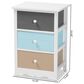 Baxton Studio Kalila 3-Drawer End Table in White and Multicolor, , large