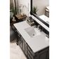James Martin Vanities Brookfield 48" Single Bathroom Vanity in Antique Black with 3 cm White Zeus Quartz Top and Rectangular Sink, , large