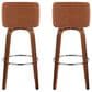 LumiSource Toriano Swivel Bar Stool with Camel Faux Leather Upholstery in Walnut and Chrome (Set of 2), , large