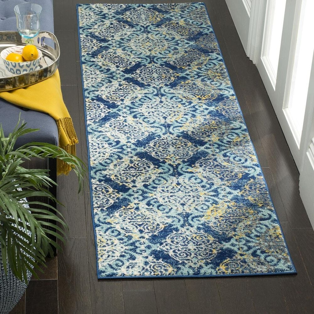 Safavieh Evoke EVK230A-27 2"2" x 7" Royal/Light Blue Runner, , large