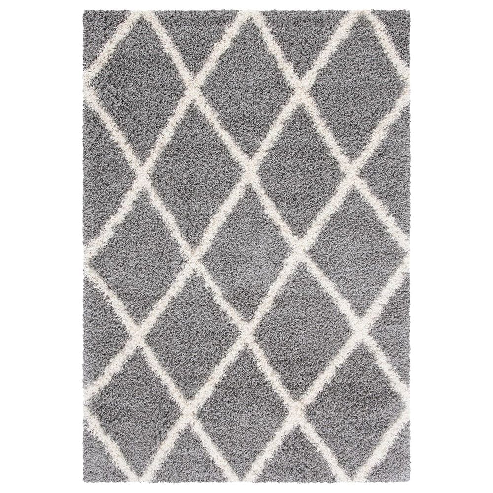 Safavieh Venus Shag VNS681J 5"3" x 7"6" Grey and Ivory Area Rug, , large