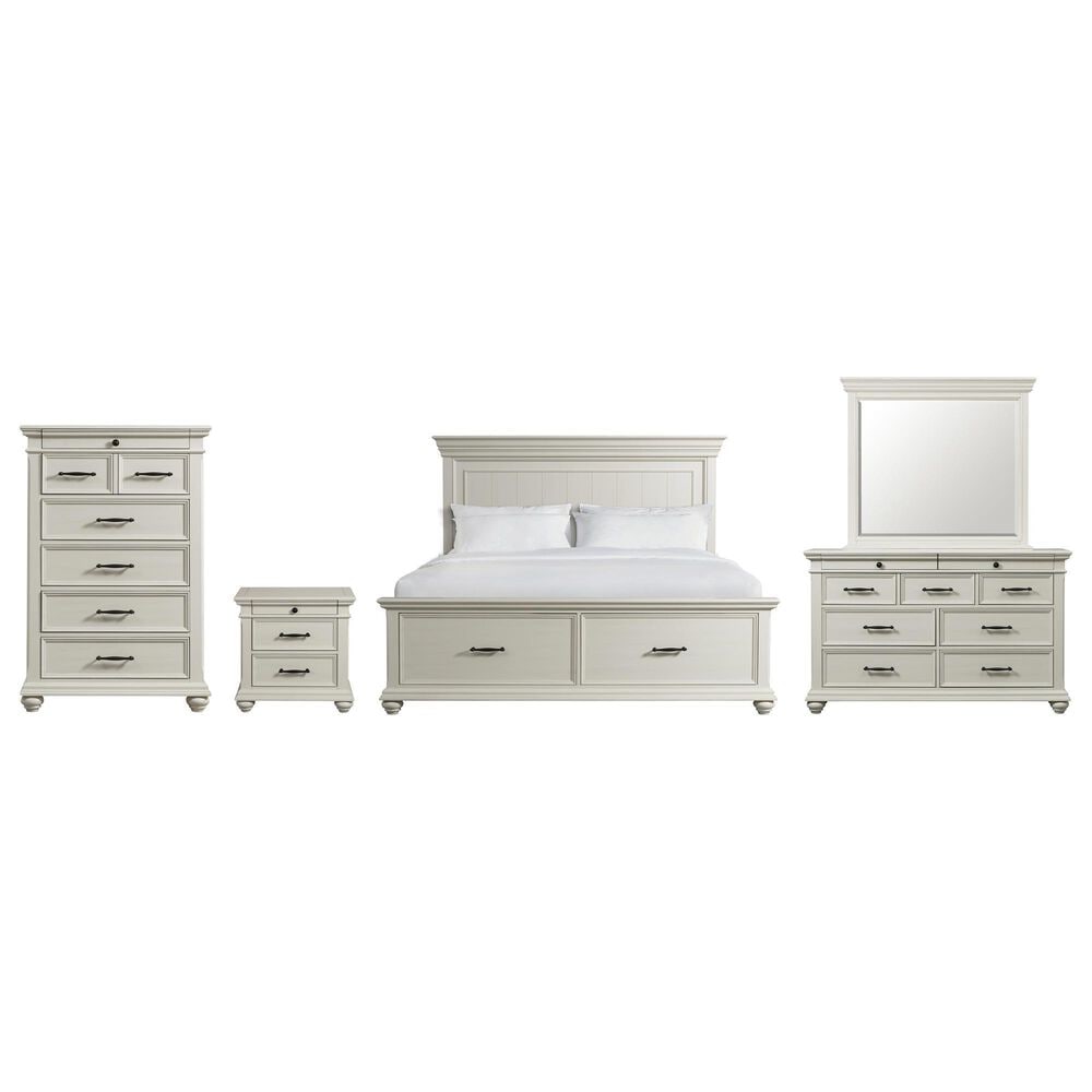 Mayberry Hill Slater 5-Piece Queen Storage Bedroom Set in White, , large
