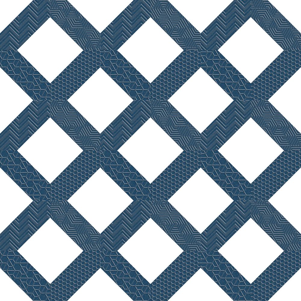 Emser Geometry Frame Navy 10" x 10" Porcelain Tile, , large
