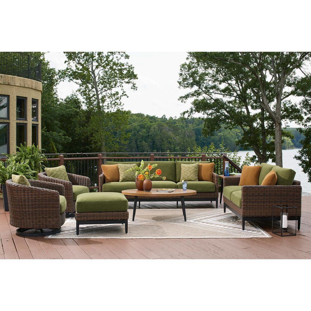 Ashley Horizon Hall Swivel Lounge Chair in Green, , large