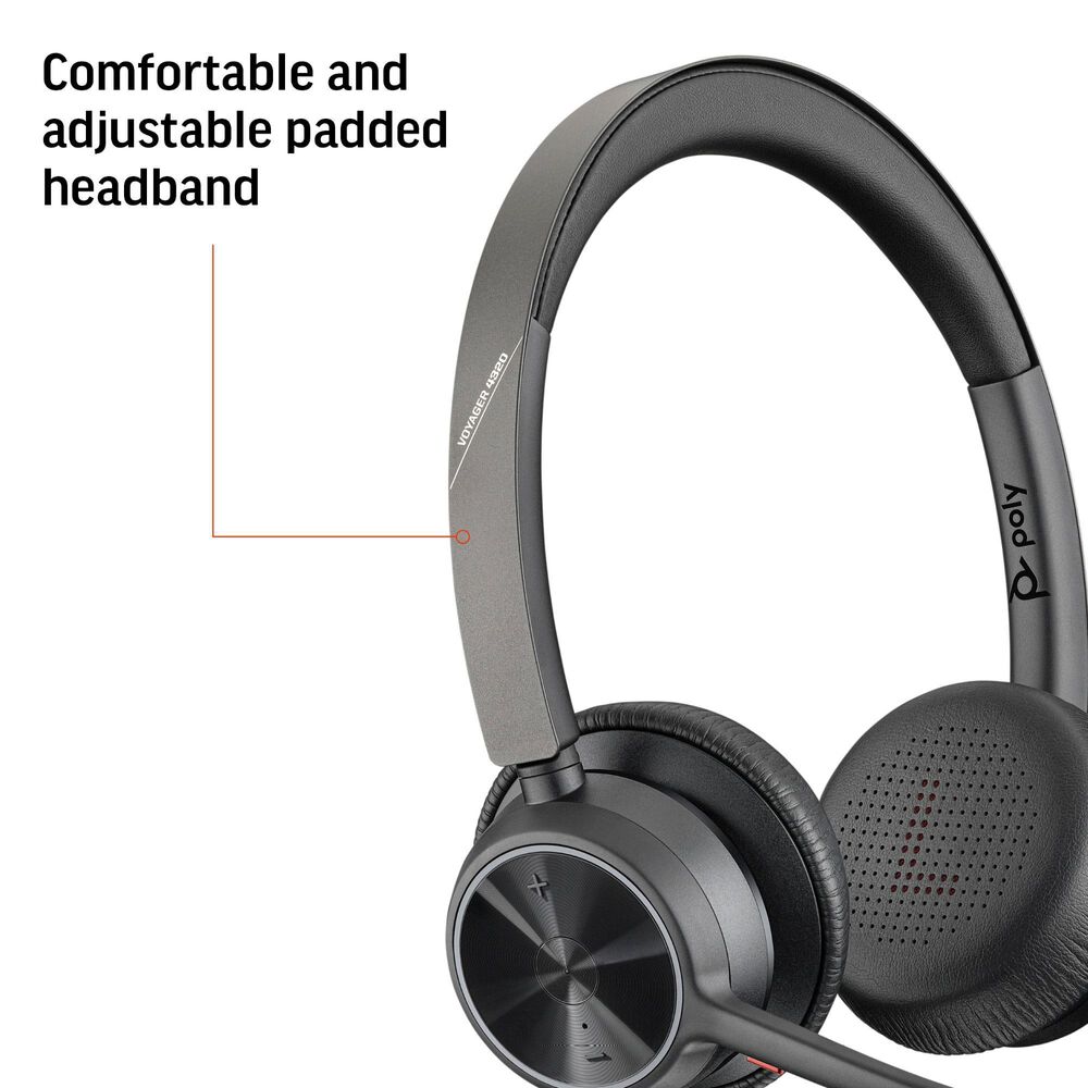 Poly Poly Voyager 4320-M with USB-A to USB-C Cable in Black, , large