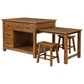 Pacific Landing Mayfair 3-Piece Kitchen Island with Extension Table in Dark Oak, , large