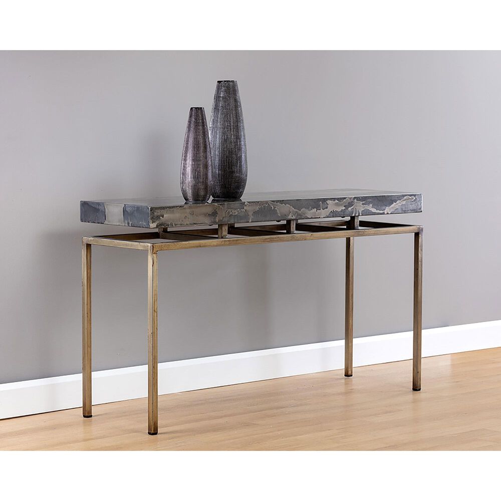 37B Toreno Console Table in Antique Brass and Black, , large