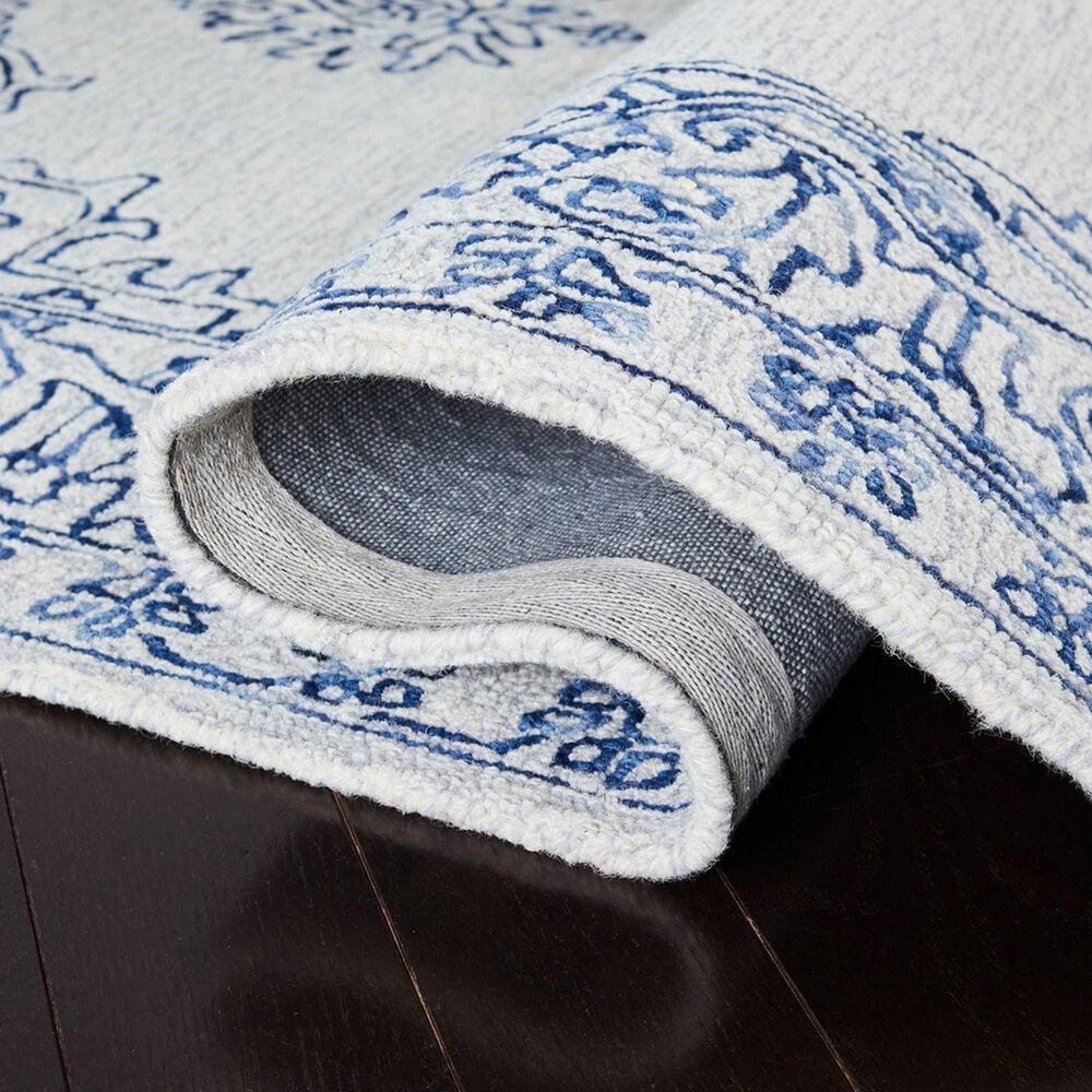 Safavieh Micro-Loop MLP614A 4&#39; x 6&#39; Ivory and Blue Area Rug, , large